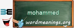 WordMeaning blackboard for mohammed